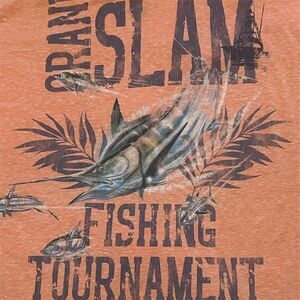 Margaritaville T-Shirt Unisex 3XL Orange Grand Slam Fishing Pocket Graphic